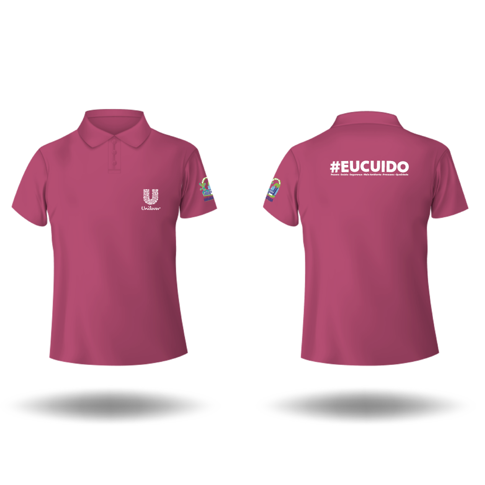 Camiseta polo com gravação frente, costas e manga