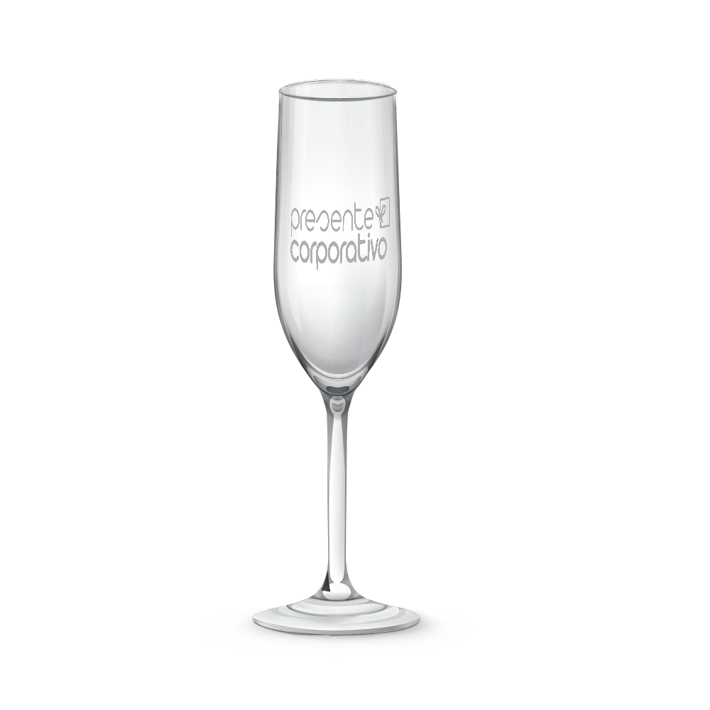 Taça champagne de vidro personalizada