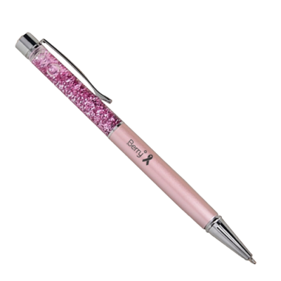 Caneta metálica com glitter