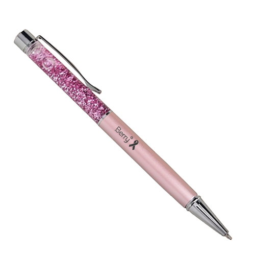 Caneta metálica com glitter