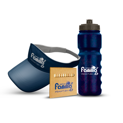 Kit com viseira e squeeze personalizados