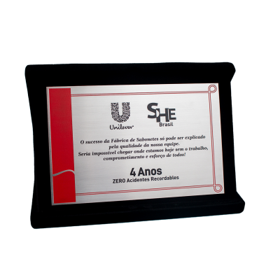 Placa de Homenagem em Aço Inox